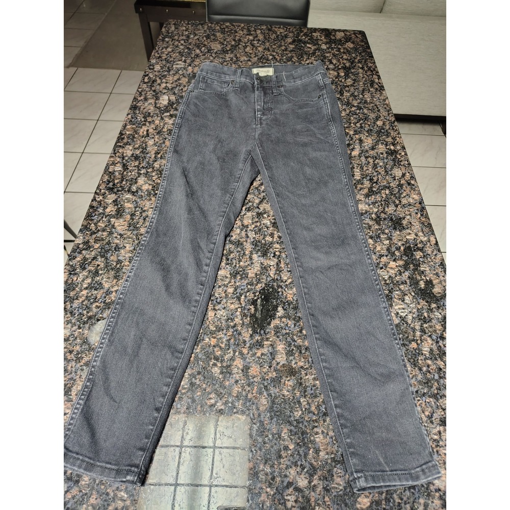 Madewell 10 High-Rise Skinny Jeans Faded Black Denim Size 27